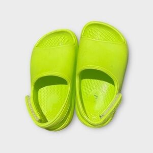 Cat & Jack Neon Green Slide Sandals | Size 7 | Lightweight Water-Friendly